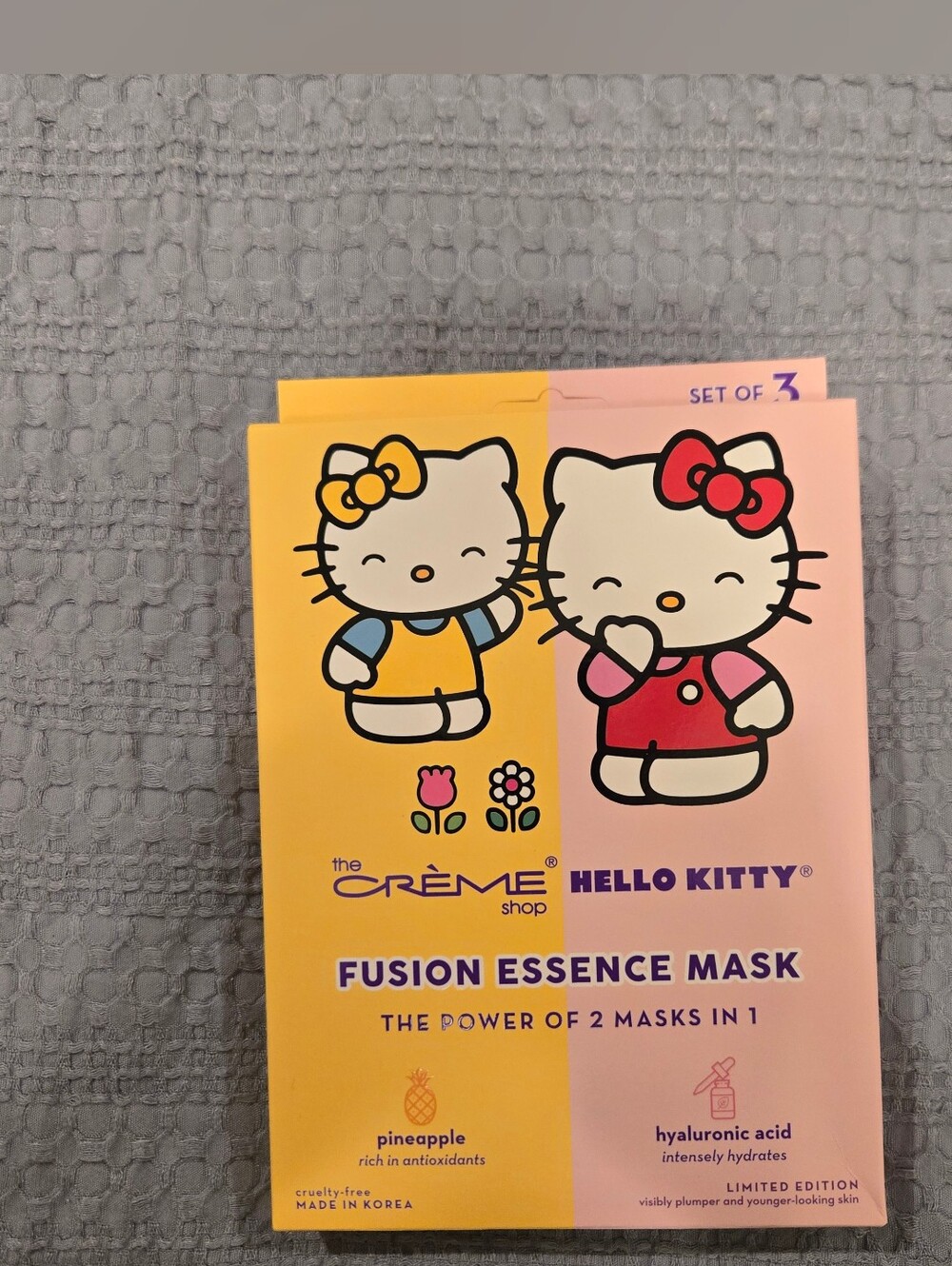 Hello Kitty x Fusion Essence Mask - Pink & Yellow New In The Box